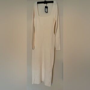 Rag & Bone ivory rib knit dress.